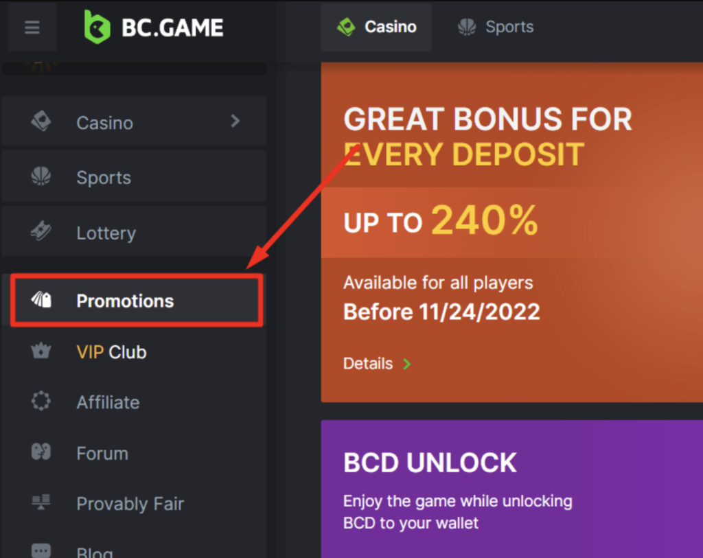 BC.game Promo codes for Russia